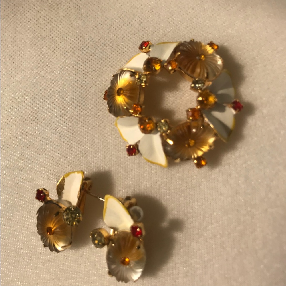 Pin ventage with earrings